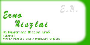 erno miszlai business card